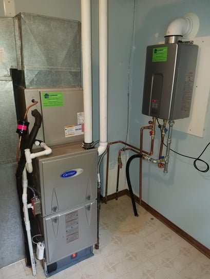 New Carrier Boiler, and a Rinnai Tankless Water Heater!