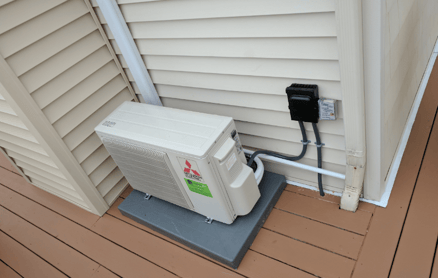 Small and tucked away outdoor unit for your Ductless Split
