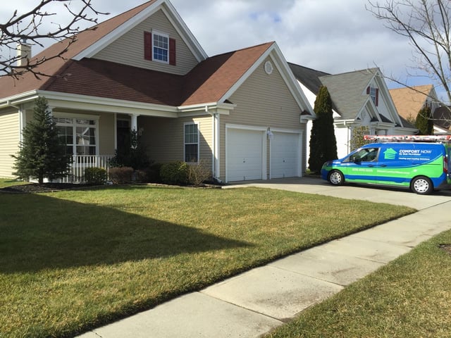 Comfort Now came in and replaced a busted hot water heater in this Village Grande home. 